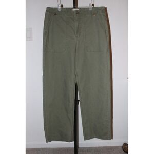 Universal Thread Olive Green Wide Leg Utility Carpenter Pants Women 12 High Rise